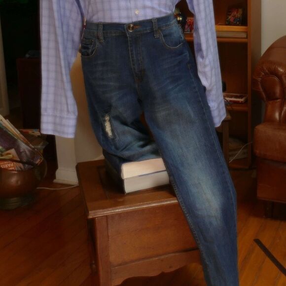 Blue Sol Men's Distressed Jeans - Picture 1 of 8